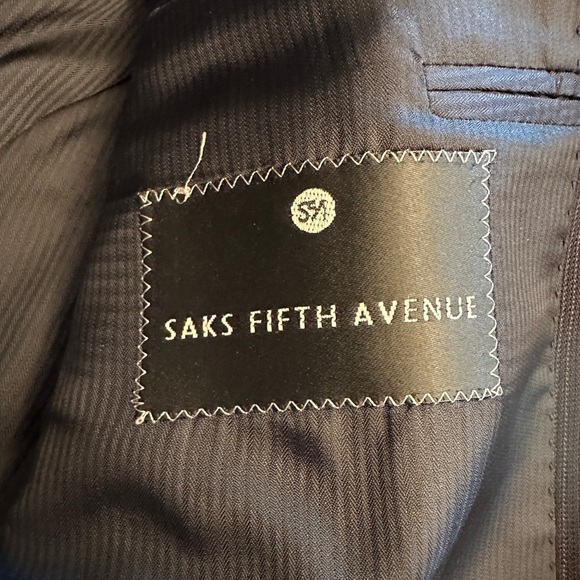 Corneliani Saks Fifth Avenue 50 US 40R Made In Italy Wool Blazer Black Stripe - Picture 4 of 12